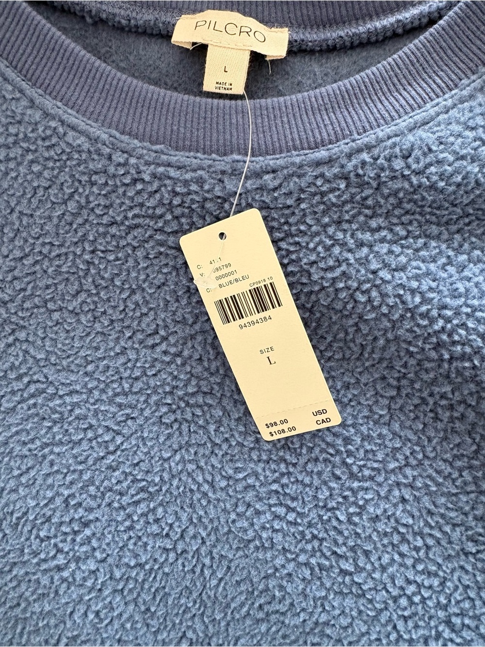 Anthropologie Pilcro Slouchy Crew-Neck Oversized‎ Sweatshirt Size L NWT In Blue - Picture 10 of 11